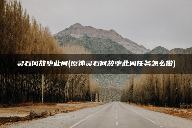灵石何故堕此间(原神灵石何故堕此间任务怎么做)